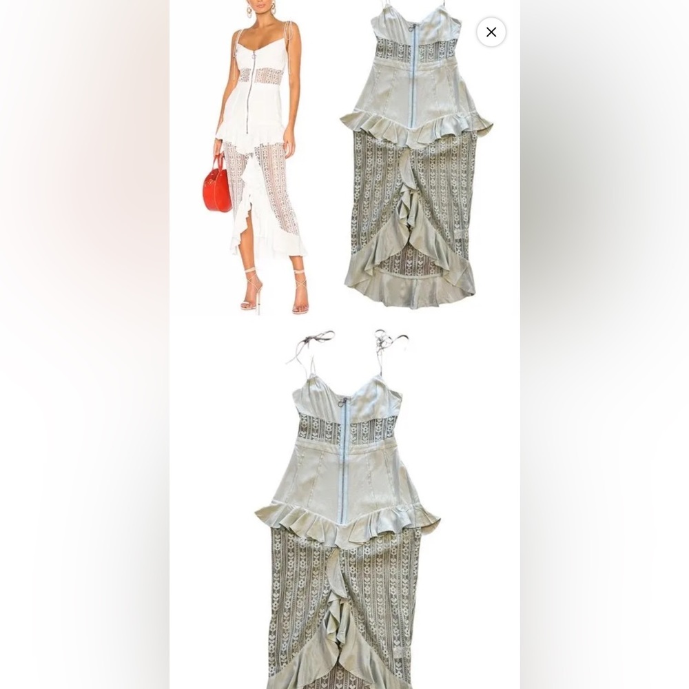 FOR LOVE AND LEMON SMALL GREEN DRESS WITH LACE